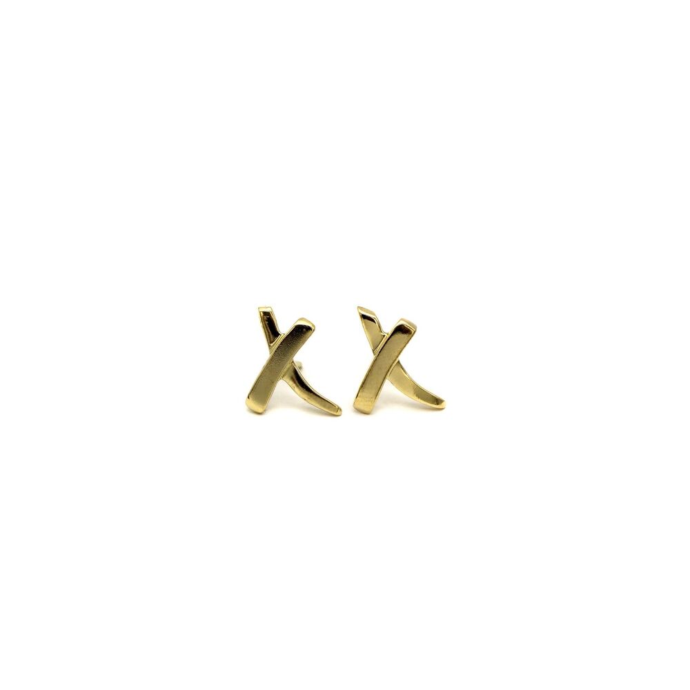 Tiffany & Co. 18K Gold Graffiti X Stud Earrings